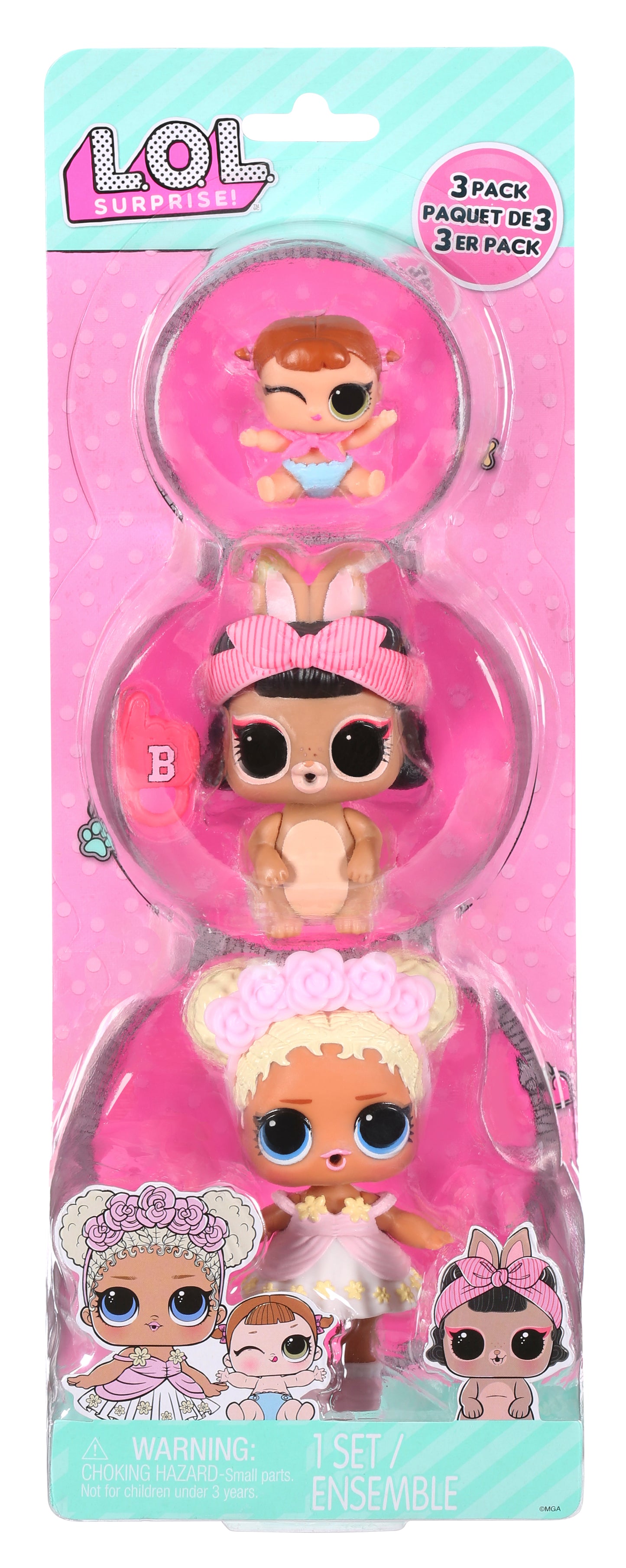 L.O.L Surprise! OPP Tot + Pet + Lil Sis 3-Pack Assortment