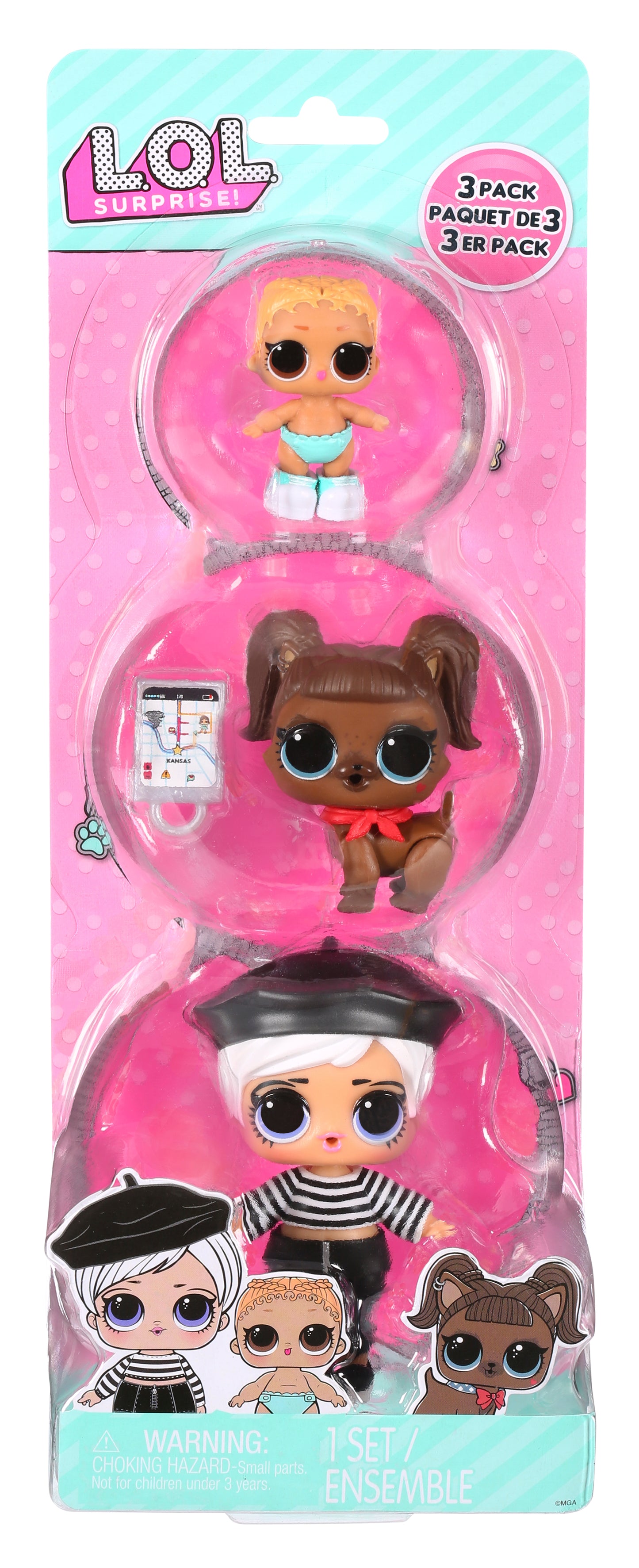L.O.L Surprise! OPP Tot + Pet + Lil Sis 3-Pack Assortment