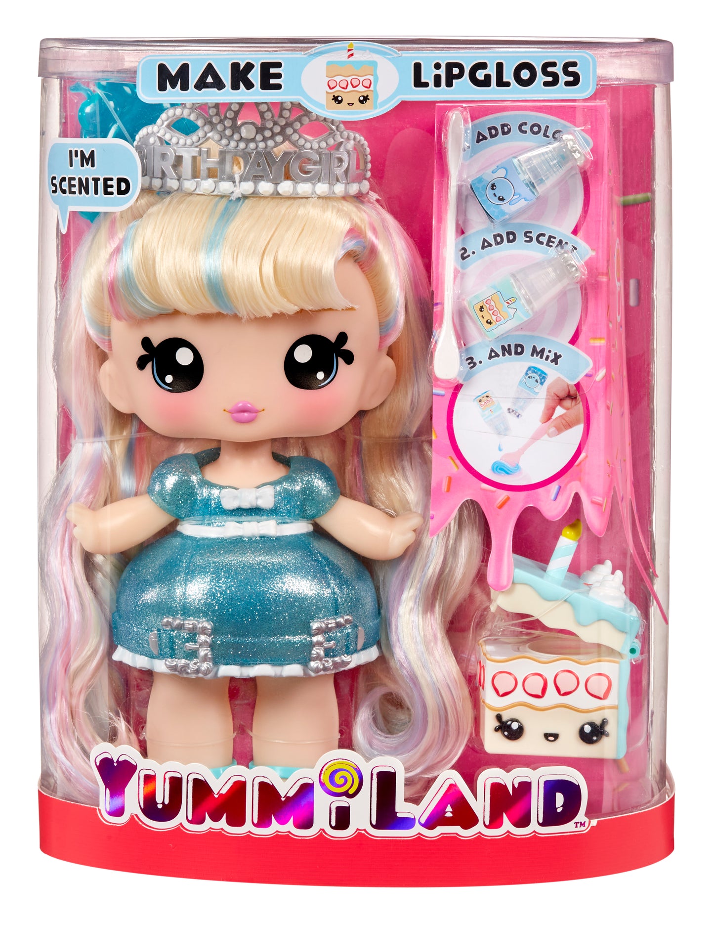 Yummiland Large Doll + Lipgloss Pet Asst